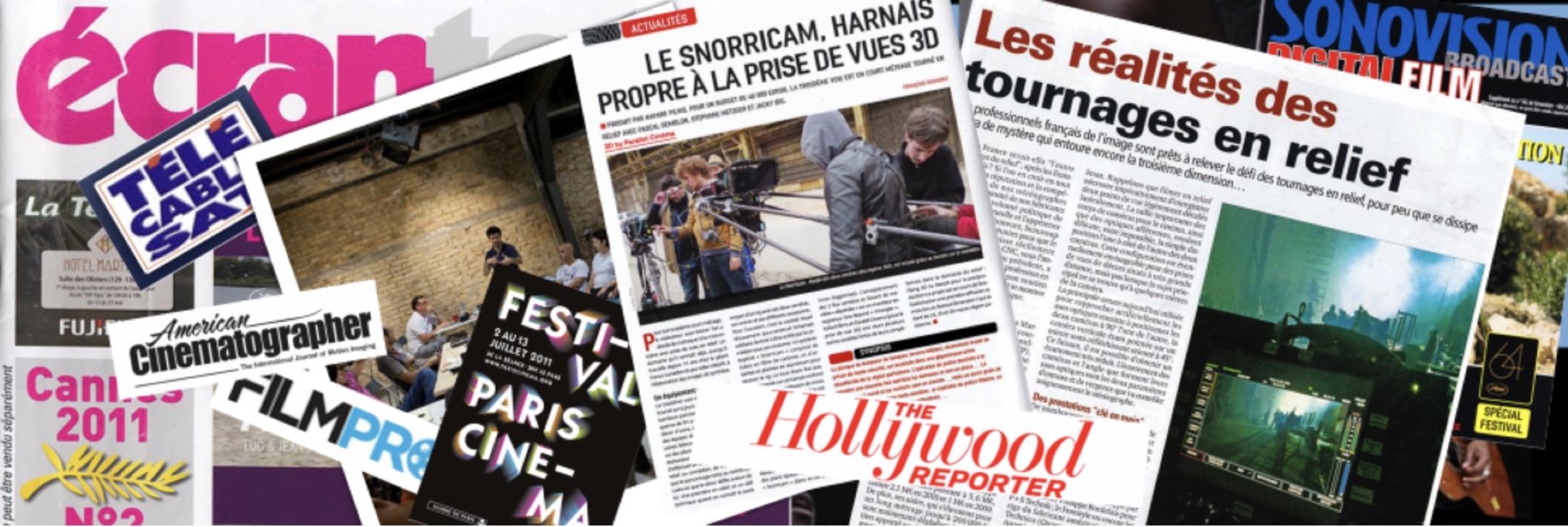 Collage presse autour des productions et activités techniques de Parallell Cinéma