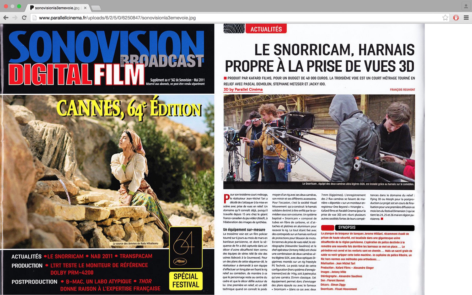 Article Sonovision Broadcast sur La 3ème voie