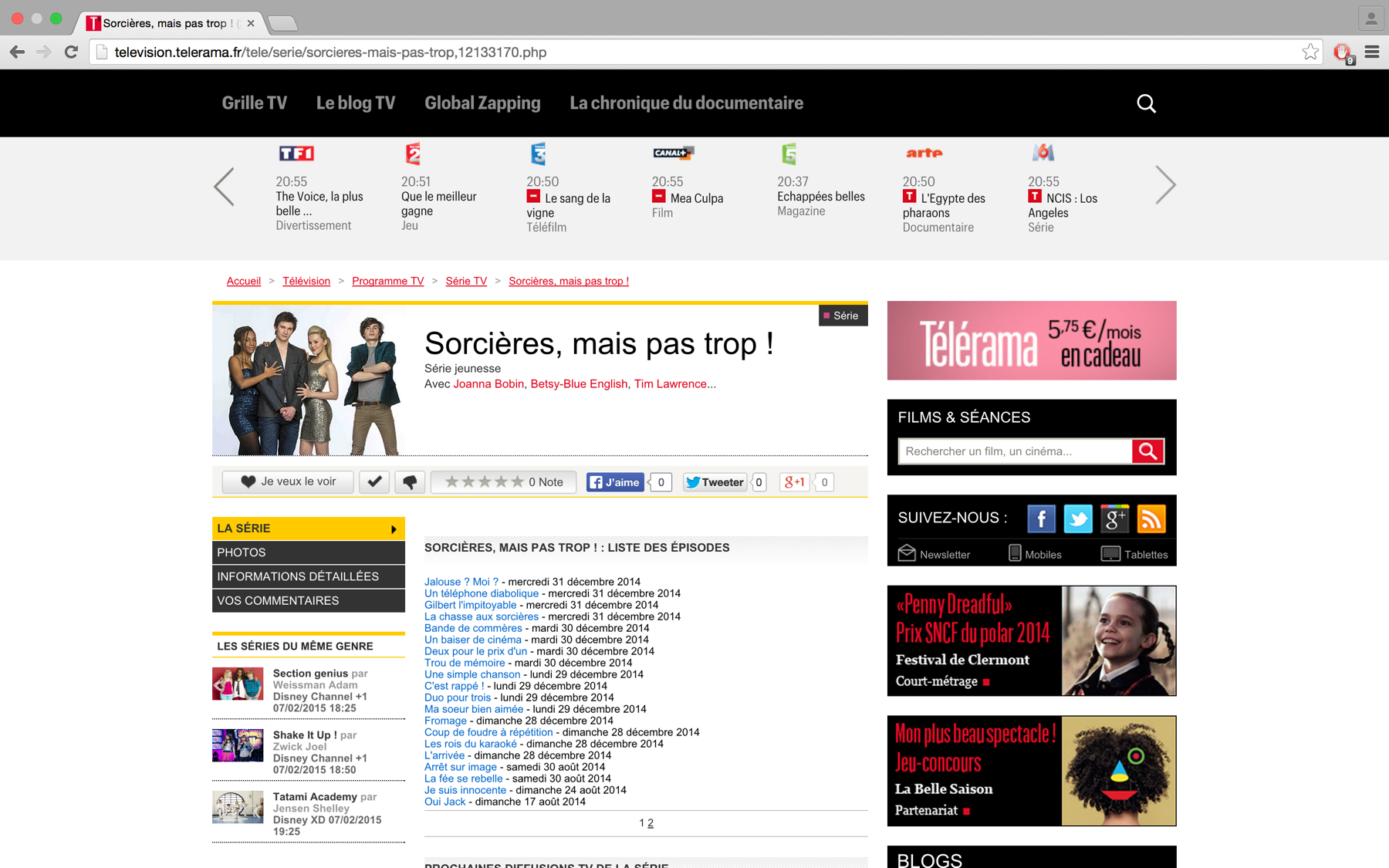 Télérama sur Sorcières, mais pas trop
