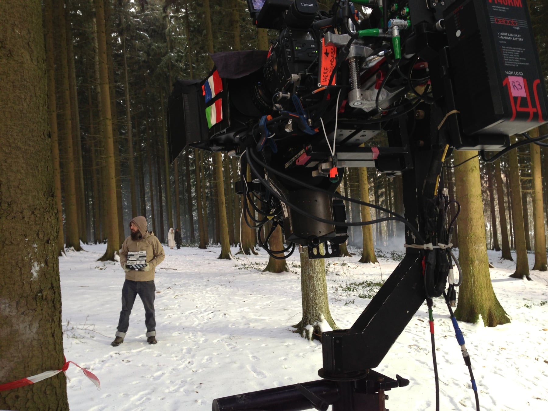 Dispositif de tournage en forêt pour Which is Witch
